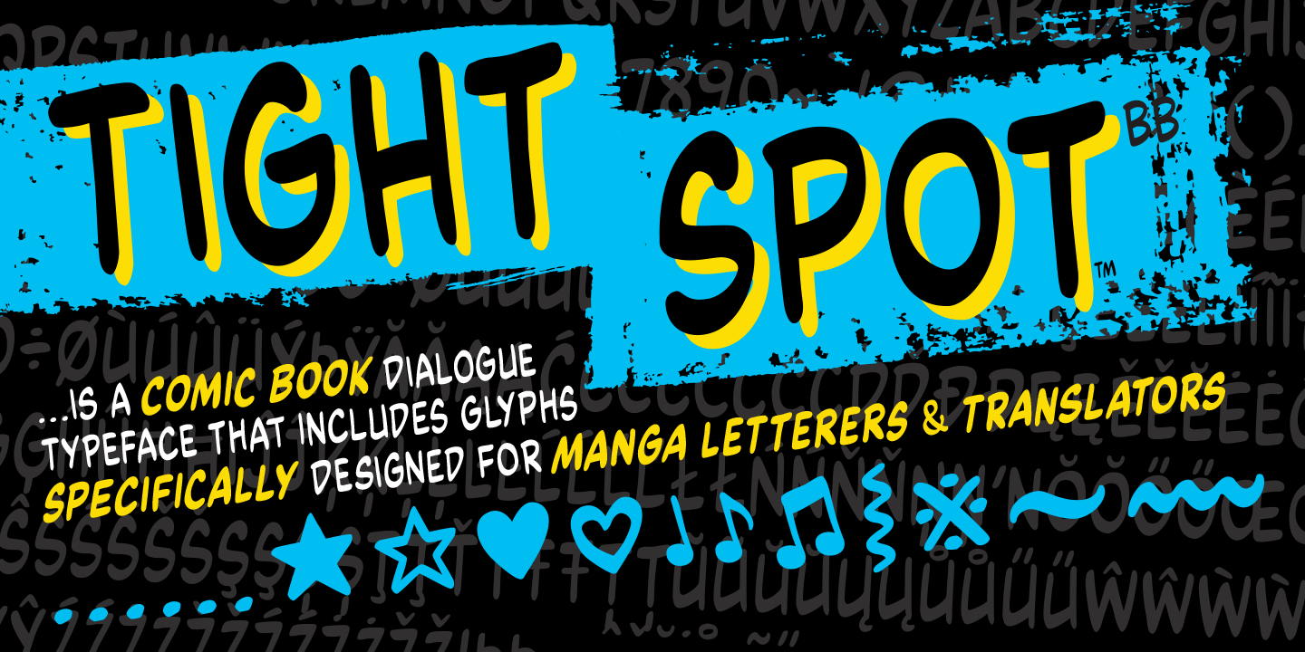 Пример шрифта Tight Spot BB Bold Italic